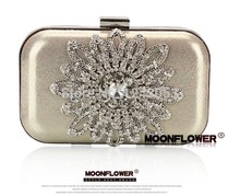 2013 Fashion Women’s Diamond Sunflower PU Clutch Bag Noble Evening Bags Gooa Quality & Hard Package NO539