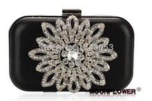 4 Colors Vintage Noble Women s Diamond Sunflower PU Evening Clutch Bags Good Quality Hard Package