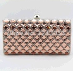 Top Quality New Fashion Women s Handbags Plaid Both Sided Crystal Hard Case Clutch Wallet Evening