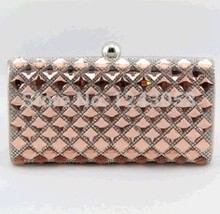 New European And American Fashion Women’s Handbags. Plaid Full Diamond Crystal Hard Case Clutch Wallet Evening Bag Crossbody