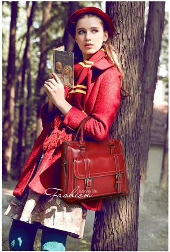 Free Hot Sale Solid Bag Medium 30 50cm Interior Slot Pocket Shipping 2014 New Leather Handbag