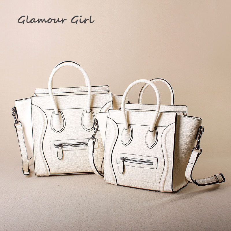 2014 summer new hot candy color head layer cowhide genuine leather women handbag smiley package bag
