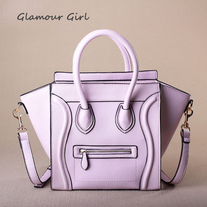 2014 European and American Fashion Women female bag smiley bag litchi grain portable candy color female