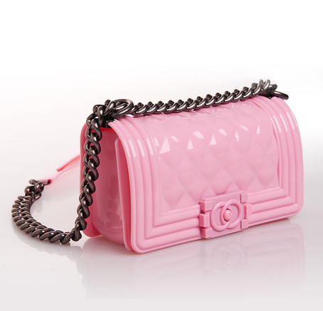 Small Jelly Shoulder Bags New Summer Argyle Chain Messenger Bag Sweet Candy Colored Messenger Bag Fluorescence