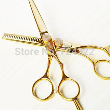 Professional 5 5 titanium Hairdressing Scissors shears kit Barber Hair Cutting Straight Thinning Clipper salon Free