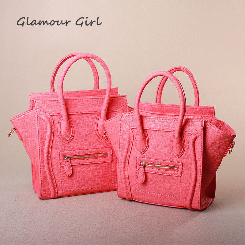 New fashion PU leather bag fluorescent smiley face embarrassing portable shoulder bag handbag tide GG021