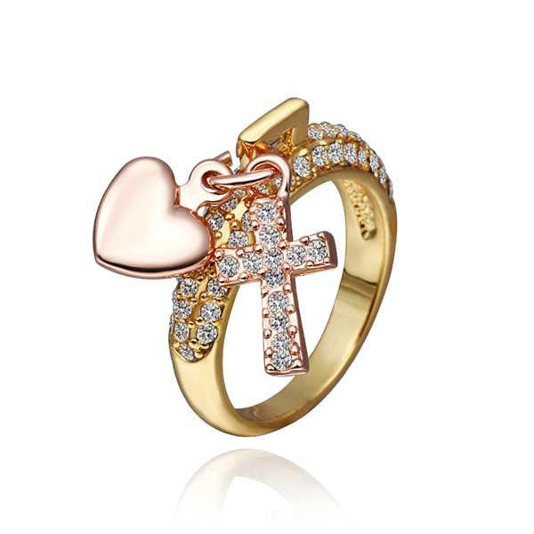 ... cross charm gold plated wholesale fashion rings jewelry by the dozen
