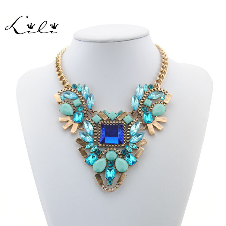 2015 New Necklace Design Fashion Chunky Necklace Choker Necklaces Pendants Statement Jewelry for Women Vintage Necklace