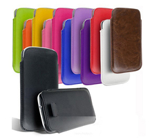 13 Colors Pull Up Rope Slim PU Leather Pouch phone bags cases for lg l90 Cell