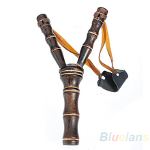 Bamboo Style Wood Wooden Sling Shot Toys Slingshot Bow Catapult Hunting