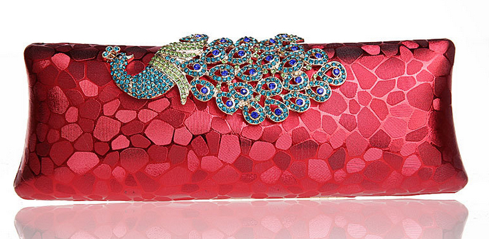2015 Luxury peacock diamond decorate women clutch fashion princess noble evening bags women bag sexy party