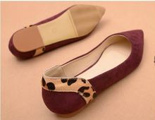 Normic 2014 new fashion personality fashion flat fashion leopard print color block pointed toe shoes all