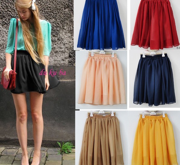 Free-shipping-women-s-chiffon-skirts-summer-ice-cream-all-match-lady ...