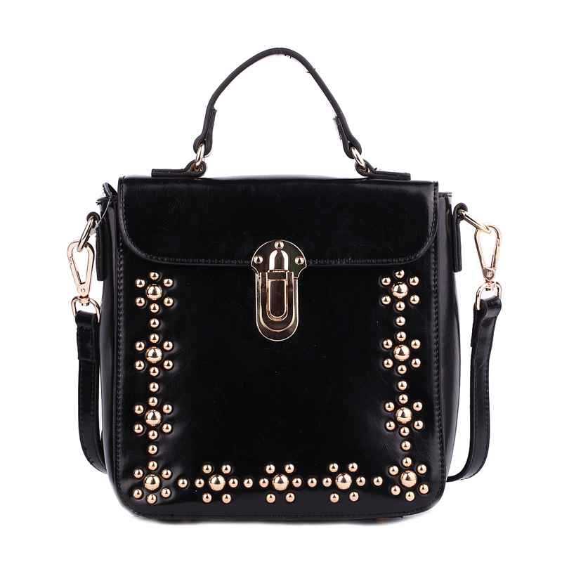 Hotsale wholesale genuine leather women messenger bags high quality cow leather rivets shoulder bags Y008 