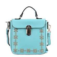 Hotsale wholesale genuine leather women messenger bags high quality cow leather rivets shoulder bags Y008 