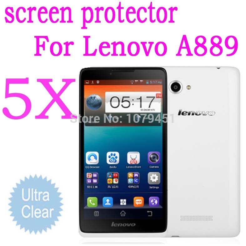 5pcs ultra clear Lenovo A889 6 0 Quad Core Original Android Smartphone LCD Screen Protector protective