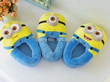 cartoon slippers despicable me 2 minions slippers home shoes soft cotton animal winter home warm slippers
