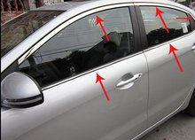 2011 2012 KIA Rio K2 4dr High quality stainless steel Car window trim strip Up down