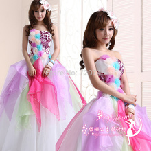 Beautiful Cheap 2014  Elegant Applique Ball Gown Sweetheart Rainbow Pageant  Dress Quinceanera Dress With Detachable Dress