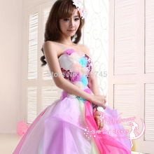 Beautiful Cheap 2014 Elegant Applique Ball Gown Sweetheart Rainbow Pageant Dress Quinceanera Dress With Detachable Dress