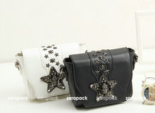 Designer Punk Skull Women handbag Crossbody Shoulder Bag Black White New 2014