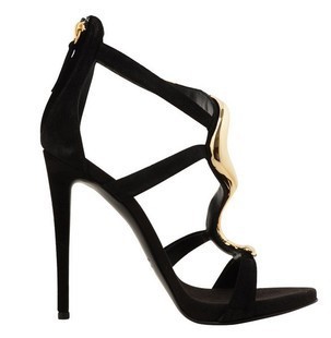 High Quality Black High Heel Fashion Sexy Ladies Summer Sandals With Metal Sequin 2014