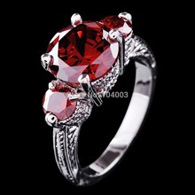Ruby White Gold Filled Ring Women’s 10KT Finger Rings Lady Fashion Jewelry 2014 European Style Size 6/7/8/9