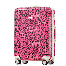 Women Travel Suitcase ABS PC Universal Wheels Luggage Fashion Leopard Print Trolley Luggage Travel Bag Crocodile