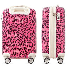 Women Travel Suitcase ABS PC Universal Wheels Luggage Fashion Leopard Print Trolley Luggage Travel Bag Crocodile