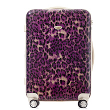 Women Travel Suitcase ABS PC Universal Wheels Luggage Fashion Leopard Print Trolley Luggage Travel Bag Crocodile