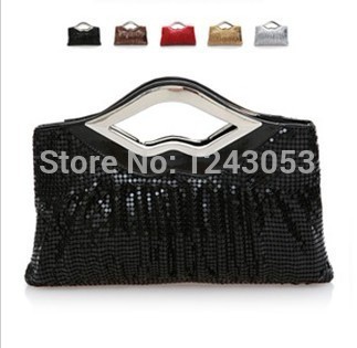 New Punk Women s Handbag Popular Ladies Evening Bags Wristlets Fold Aluminum Sequins Handbags Party Bags