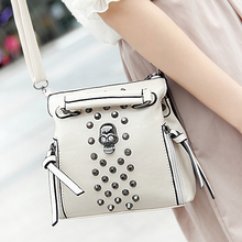 Fashion punk 2014 women’s one shoulder cross-body chain fashion women’s handbag skull rivet small bags