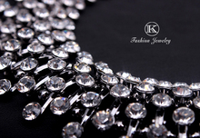 2014 Charm Silver Chains Choker Rhinestones Women Fashion Crystal Necklaces Pendants Statement Vintage Jewelry New Design