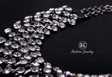2014 Charm Silver Chains Choker Rhinestones Women Fashion Crystal Necklaces Pendants Statement Vintage Jewelry New Design