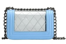 The new female bag 2014 women s fashion handbag transparent jelly bag small sachet plaid chain