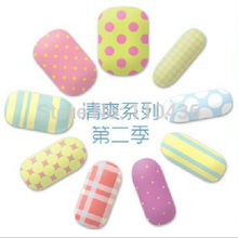 1Style(14Nails) Colorful Refreshing Series Pattern Water Decals Transfer Stickers Nails Art Fingernails Decoration