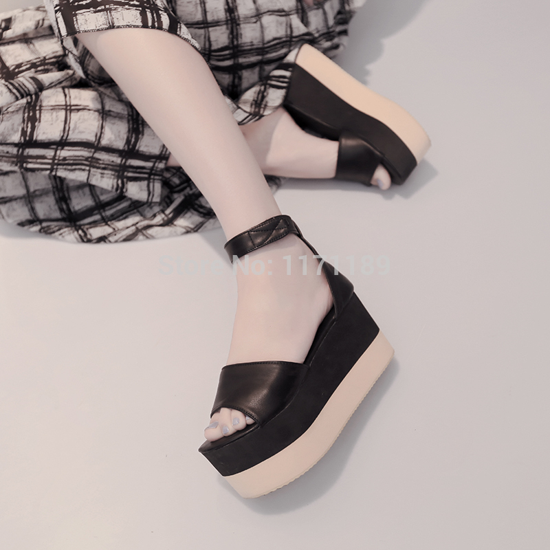 Goth Women s Platform Ankle Strap Sandals Sexy Cut Out Punk Creeper Shoes Lady s Sandals