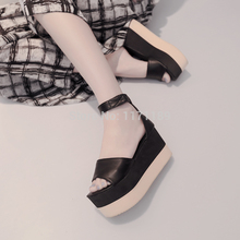 Goth Women s Platform Ankle Strap Sandals Sexy Cut Out Punk Creeper Shoes Lady s Sandals