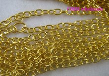 OMH wholesale 40pcs Jewelry production tools thin silver plated finding without clasps golden  chains necklace 48cm XL391