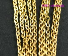OMH wholesale 20pcs Jewelry production tools thin silver plated finding without clasps golden  chains necklace 52cm XL390