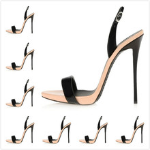 2014 Women s Black Patent Leather 14cm High Heel Slingbacks Pumps Ladies Design Fashion Summer Sandals