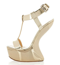 Free Shipping 2013 Women s New Strange Heels Platform Sandals For Women Ladies Design Brand Dress
