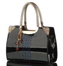New 2014 European famous design women messenger bags,Beading patent leather women handbag,Hollow out Sequined sexy totes