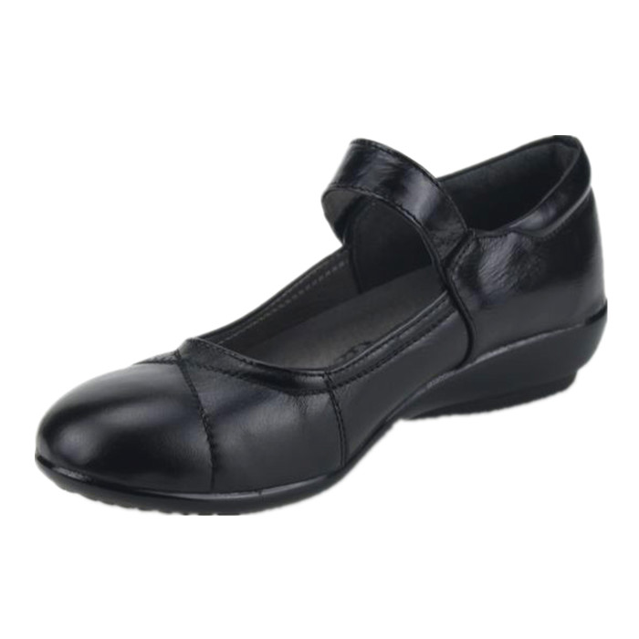 Spring and Autumn middle aged mother shoes soft cowhide flat shoes genuine leather