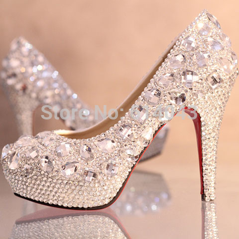 Fashion Crystal New Arrival Designer Bridal Shoes High Heels 