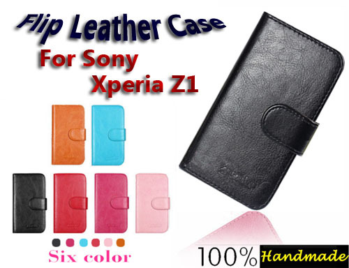 2015 High Quality Multi Function Card Slot Flip Leather Cases For Sony Xperia Z1 L39H M51w