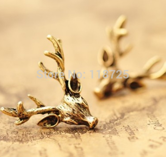 LZ Jewelry Hut E433 The 2014 New Fashion Retro Bronze Deer Antlers Earring For Women