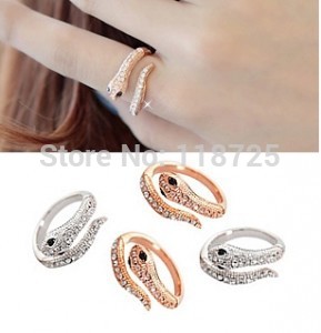 LZ Jewelry Hut R322 R323 The 2014 New Fashion Rhinestone Snake Rings For Women