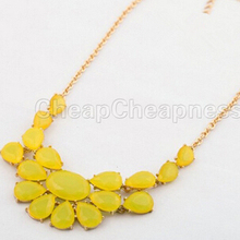 2014 New Brand Women Pendant Necklaces Designer Women Necklace Cheap Women Fashion Jewelry Black Green Yellow
