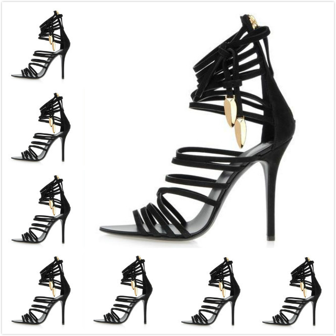 2014 Women s New Fashion Black Suede Bowtie With Gold Metallic Ankle Strap Back Zip Boots